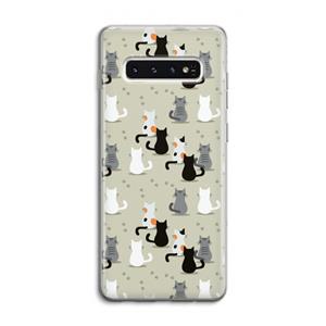 CaseCompany Katten: Samsung Galaxy S10 4G Transparant Hoesje
