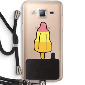 CaseCompany Raketijsje: Samsung Galaxy J3 (2016) Transparant Hoesje met koord