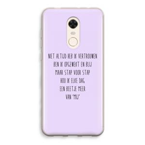 CaseCompany Zelfvertrouwen: Xiaomi Redmi 5 Transparant Hoesje