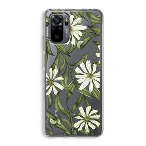 CaseCompany Wit bloemenpatroon: Xiaomi Redmi Note 10 Pro Transparant Hoesje