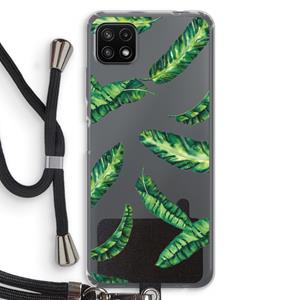 CaseCompany Lange bladeren: Samsung Galaxy A22 5G Transparant Hoesje met koord