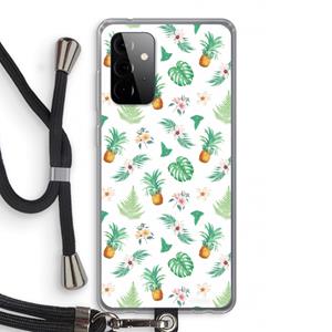 CaseCompany Ananas bladeren: Samsung Galaxy A72 5G Transparant Hoesje met koord