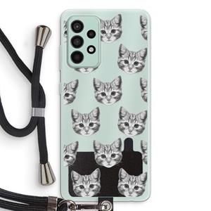 CaseCompany Kitten: Samsung Galaxy A52s 5G Transparant Hoesje met koord