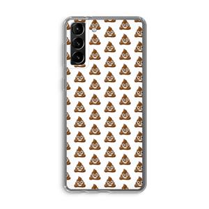 CaseCompany Poop emoji: Samsung Galaxy S21 Plus Transparant Hoesje