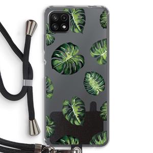 CaseCompany Tropische bladeren: Samsung Galaxy A22 5G Transparant Hoesje met koord