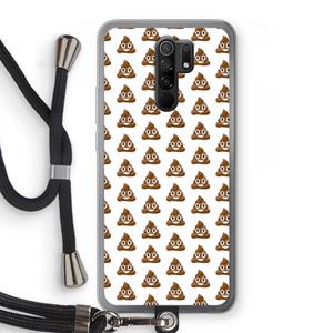 CaseCompany Poop emoji: Xiaomi Redmi 9 Transparant Hoesje met koord