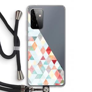 CaseCompany Gekleurde driehoekjes pastel: Samsung Galaxy A72 5G Transparant Hoesje met koord