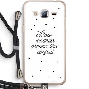 CaseCompany Confetti: Samsung Galaxy J3 (2016) Transparant Hoesje met koord