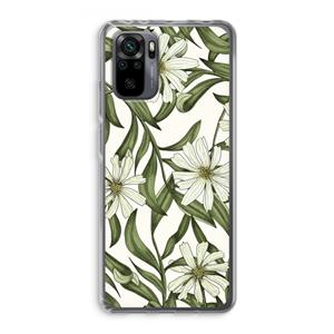 CaseCompany Wit bloemenpatroon: Xiaomi Redmi Note 10 Pro Transparant Hoesje