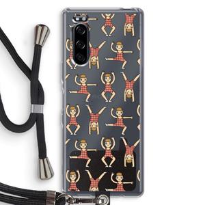 CaseCompany Gymboys: Sony Xperia 5 Transparant Hoesje met koord