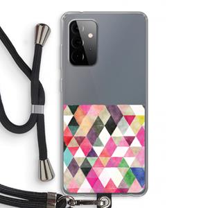 CaseCompany Gekleurde driehoekjes: Samsung Galaxy A72 5G Transparant Hoesje met koord