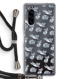 CaseCompany Poezen: Sony Xperia 5 Transparant Hoesje met koord
