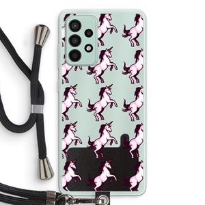 CaseCompany Musketon Unicorn: Samsung Galaxy A52s 5G Transparant Hoesje met koord