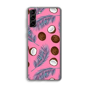CaseCompany Kokosnoot roze: Samsung Galaxy S21 Plus Transparant Hoesje