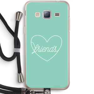 CaseCompany Friends heart pastel: Samsung Galaxy J3 (2016) Transparant Hoesje met koord