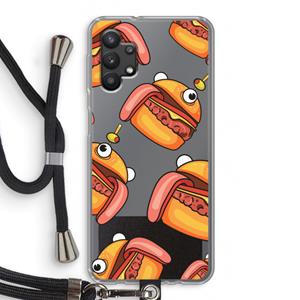 CaseCompany Hamburger: Samsung Galaxy A32 5G Transparant Hoesje met koord