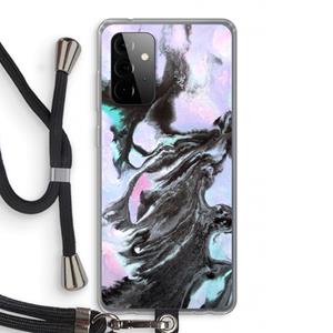 CaseCompany Pastel zwart: Samsung Galaxy A72 5G Transparant Hoesje met koord