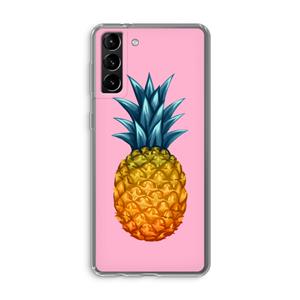 CaseCompany Grote ananas: Samsung Galaxy S21 Plus Transparant Hoesje