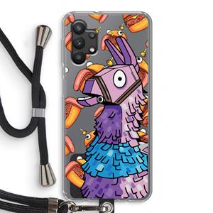 CaseCompany Loot Burger: Samsung Galaxy A32 5G Transparant Hoesje met koord