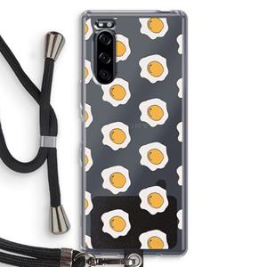 CaseCompany Bacon to my eggs #1: Sony Xperia 5 Transparant Hoesje met koord