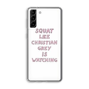 CaseCompany Christian Grey: Samsung Galaxy S21 Plus Transparant Hoesje