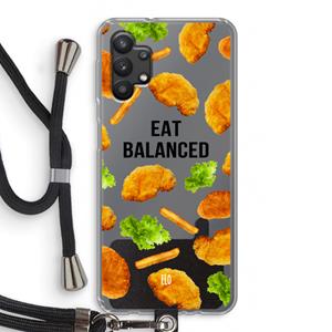 CaseCompany Eat Balanced: Samsung Galaxy A32 5G Transparant Hoesje met koord