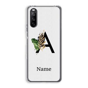 CaseCompany Charcoal Flora: Sony Xperia 10 III Transparant Hoesje