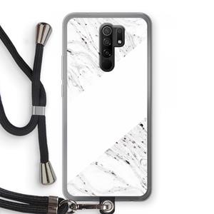CaseCompany Biggest stripe: Xiaomi Redmi 9 Transparant Hoesje met koord