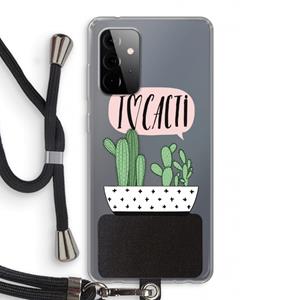 CaseCompany I love cacti: Samsung Galaxy A72 5G Transparant Hoesje met koord