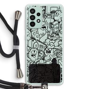 CaseCompany Vexx Black City : Samsung Galaxy A52s 5G Transparant Hoesje met koord