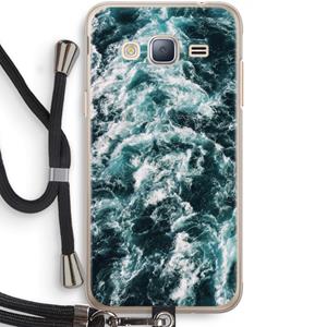 CaseCompany Zee golf: Samsung Galaxy J3 (2016) Transparant Hoesje met koord
