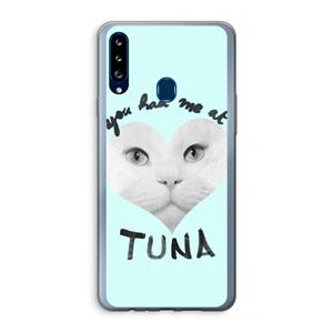 CaseCompany You had me at tuna: Samsung Galaxy A20s Transparant Hoesje