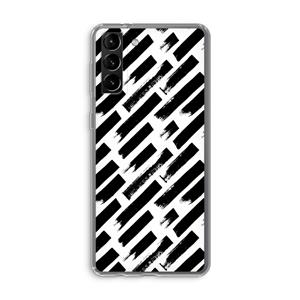 CaseCompany Zwarte vegen: Samsung Galaxy S21 Plus Transparant Hoesje
