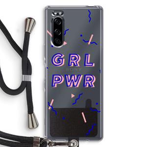 CaseCompany GRL PWR: Sony Xperia 5 Transparant Hoesje met koord