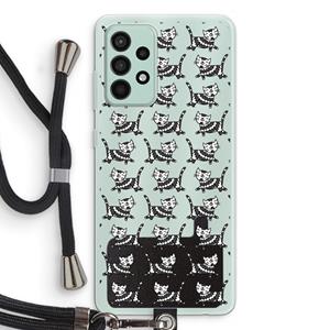 CaseCompany Zwarte poes: Samsung Galaxy A52s 5G Transparant Hoesje met koord