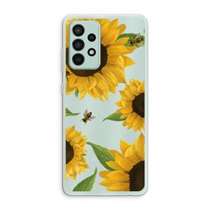CaseCompany Sunflower and bees: Samsung Galaxy A52s 5G Transparant Hoesje