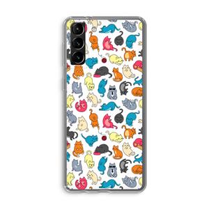 CaseCompany Kleurrijke katten: Samsung Galaxy S21 Plus Transparant Hoesje