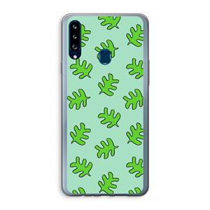 CaseCompany Groene blaadjes: Samsung Galaxy A20s Transparant Hoesje