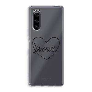 CaseCompany Friends heart black: Sony Xperia 5 Transparant Hoesje