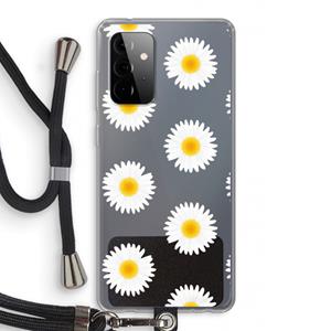 CaseCompany Margrietjes: Samsung Galaxy A72 5G Transparant Hoesje met koord
