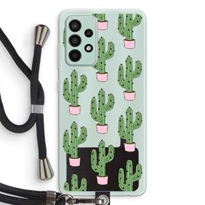 CaseCompany Cactus Lover: Samsung Galaxy A52s 5G Transparant Hoesje met koord