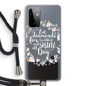 CaseCompany Diamonds: Samsung Galaxy A72 5G Transparant Hoesje met koord