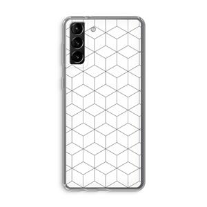 CaseCompany Zwart-witte kubussen: Samsung Galaxy S21 Plus Transparant Hoesje