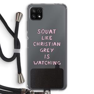 CaseCompany Christian Grey: Samsung Galaxy A22 5G Transparant Hoesje met koord