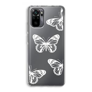 CaseCompany White butterfly: Xiaomi Redmi Note 10 Pro Transparant Hoesje