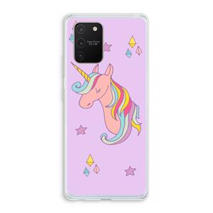 CaseCompany Roze eenhoorn: Samsung Galaxy S10 Lite Transparant Hoesje