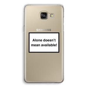 CaseCompany Alone: Samsung Galaxy A5 (2016) Transparant Hoesje