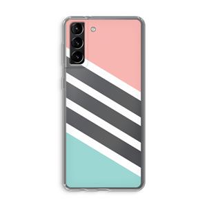 CaseCompany Strepen pastel: Samsung Galaxy S21 Plus Transparant Hoesje