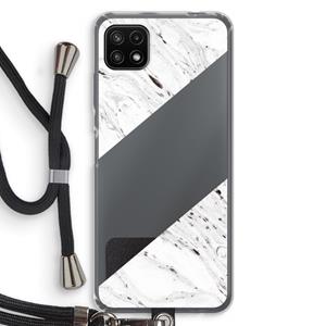 CaseCompany Biggest stripe: Samsung Galaxy A22 5G Transparant Hoesje met koord