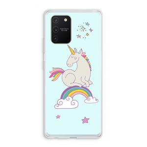 CaseCompany Regenboog eenhoorn: Samsung Galaxy S10 Lite Transparant Hoesje